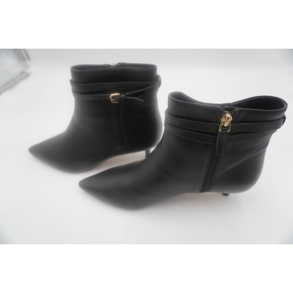 TALBOTS Iona Black Buckle Kitten Heel Pointed Toe Ankle Bootie Side Zip Size 9M - Picture 6 of 13